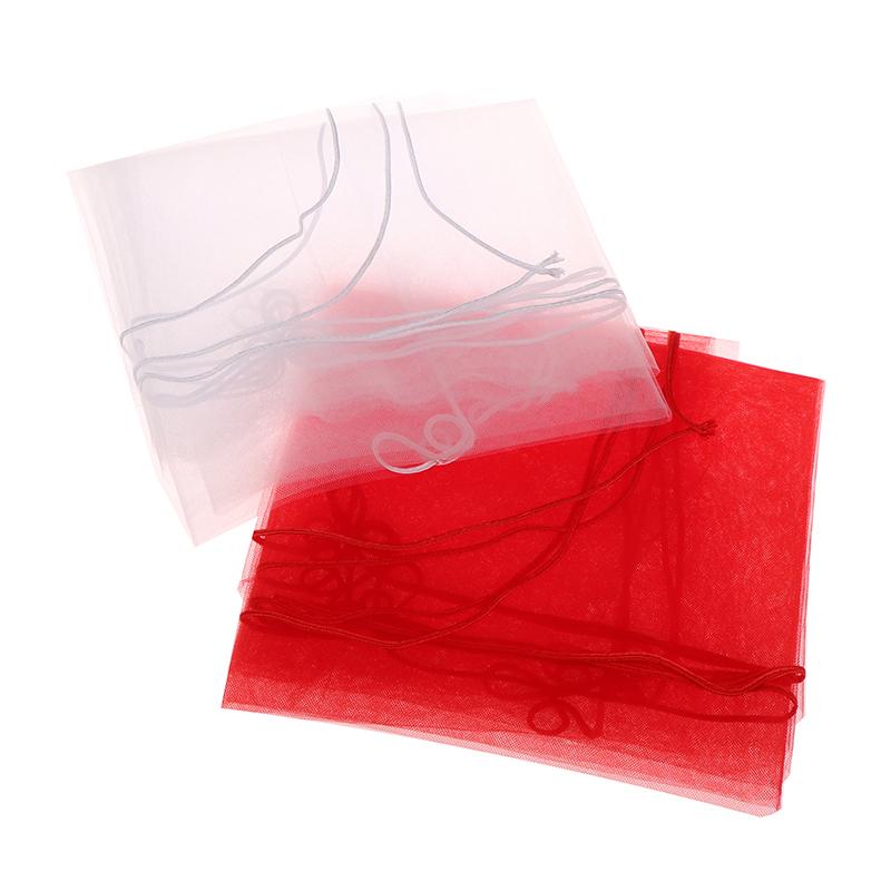 Véu de noiva de 1,4 m com fio de seda e borda de 1 camada, véu de cabeça de noiva branco e vermelho