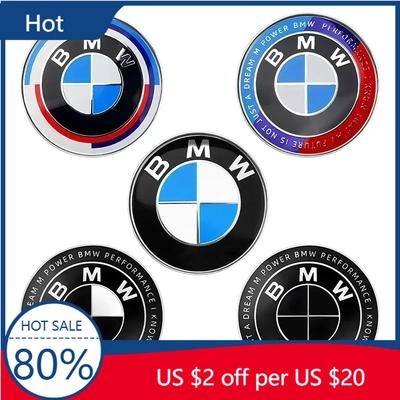 New 2025 1pcs 82mm ABS 2 3 Hole Car Bonnet Hood Front Rear Trunk Badge Logo Emblem Sticker for E87 E46 E28 E60 G20 G03