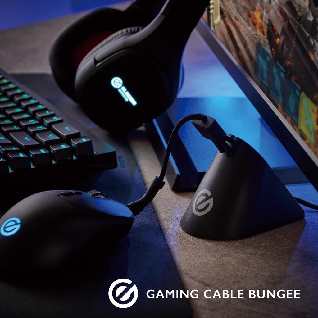 ELECOM Mouse Bungee with Cable Spring Adjustable Anchor Type Cable and Reduces Desk Black Lift, Arm, Length, [Lifts Friction] (MB-G01BK)