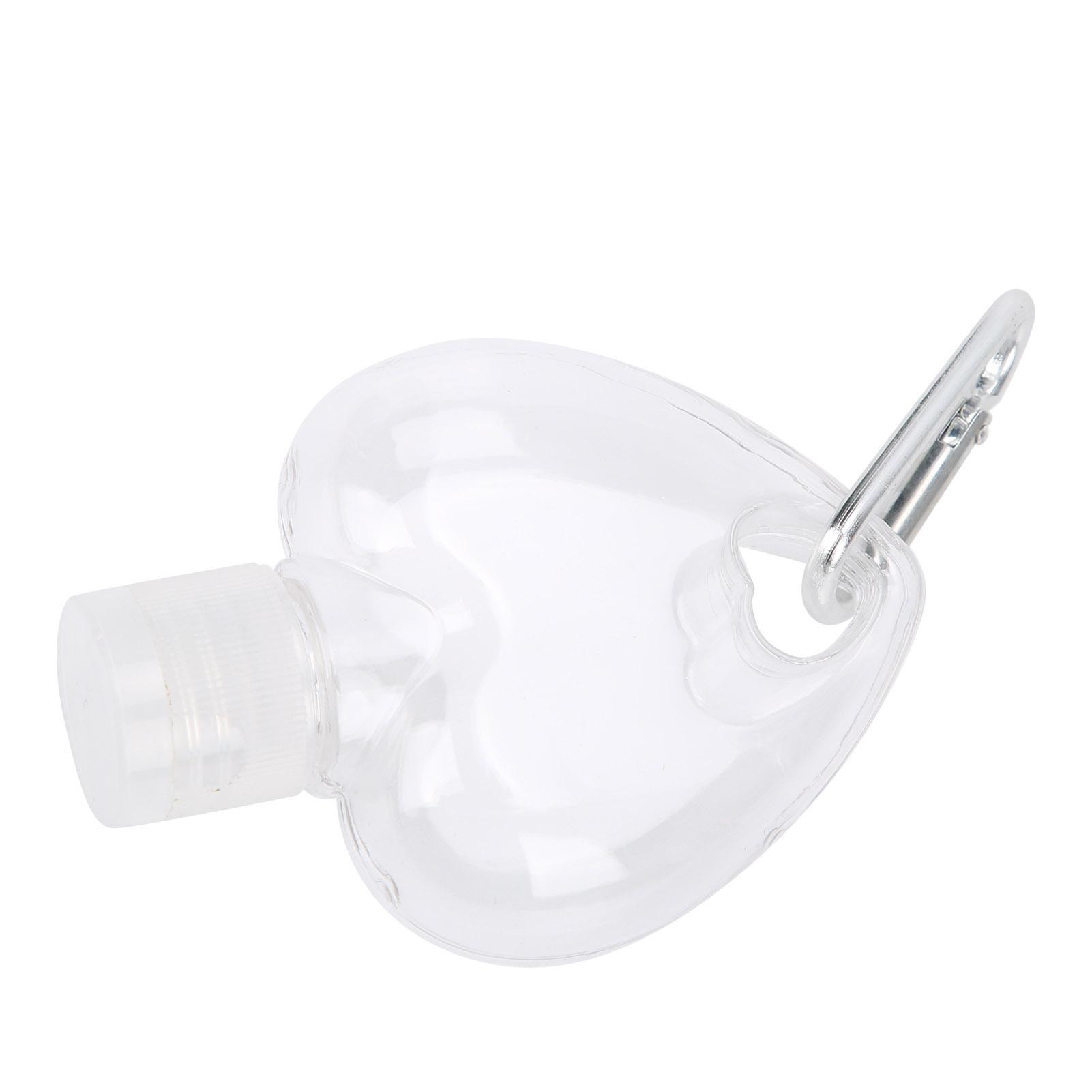 

Дорожная пустая бутылочка для сжимания с брелоком 50 мл Прозрачный пластиковый контейнер с откидной крышкой Форма сердца