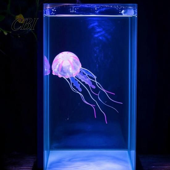 Geruchsfreie Aquarium Dekoration Künstliche Quallen, Weiches Silikon Fluoreszierend Realistisch Schwebend Kein Ausbleichen Quallen für Salzwasserbecken Sicherer Fischtank