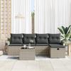 VidaXL Ensemble de canapé de jardin 6 pièces avec coussins gris clair en poly rattan. Résistant aux intempéries et super 3360203