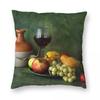 Fruit And Wine Square Pillowcase Polyester Linen Velvet Creative Zip Decor Sofa Seater Cushion Cover Wholesale