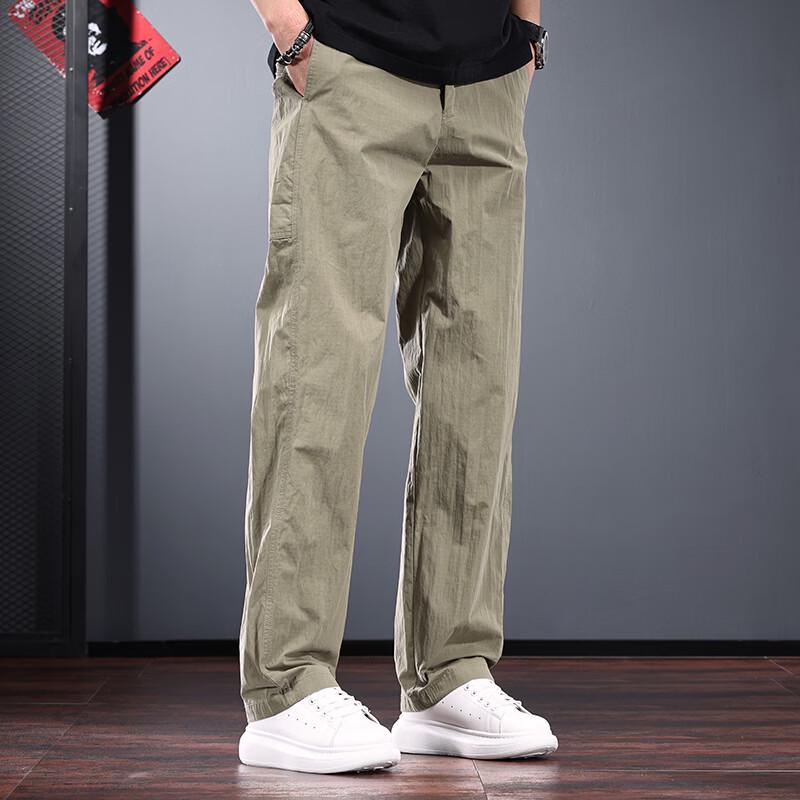 JIELEINUO Men's Cleanfit Outdoor Quick-Dry Straight-Leg Casual Pants