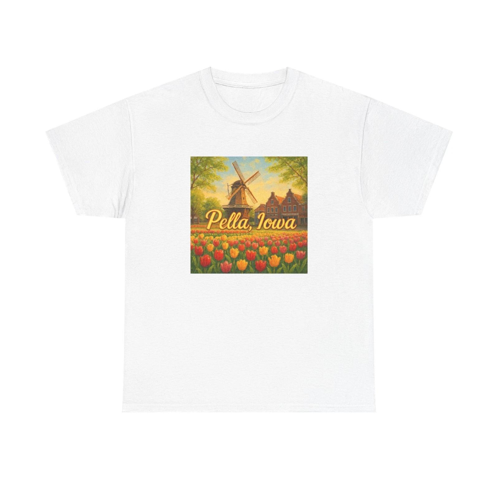 

Unisex Adult T Shirt Pella Iowa Tulip Garden Spring Art S