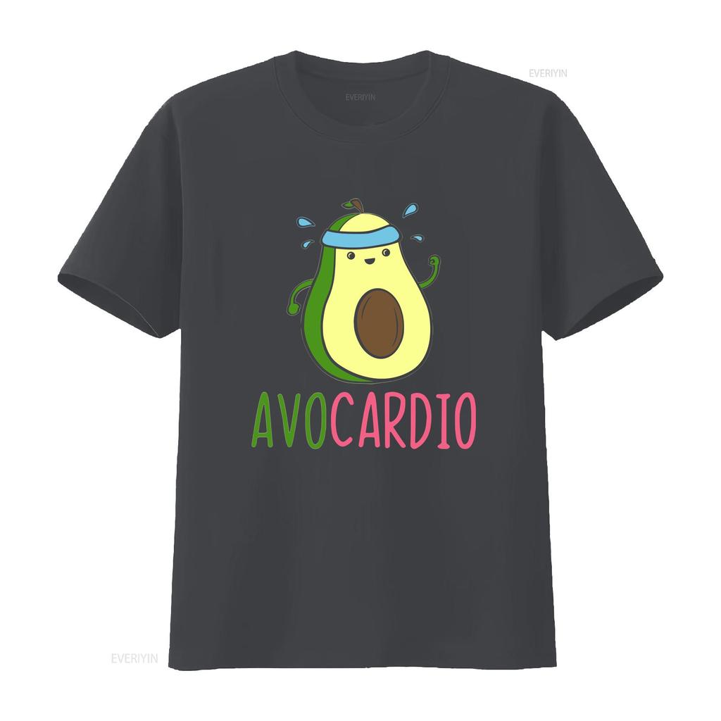 Avocardio Gym Workout Avocado Avo Cardio T Shirt Baggy Boyfriend 2320 Vintage Washed Comfortable Casual Fashion Stylish