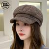 Fashion Octagonal Hat Women's Autumn and Winter New Products Douyin Internet Celebrity Hat Trendy British Retro Newsboy Hat Beret Dome
