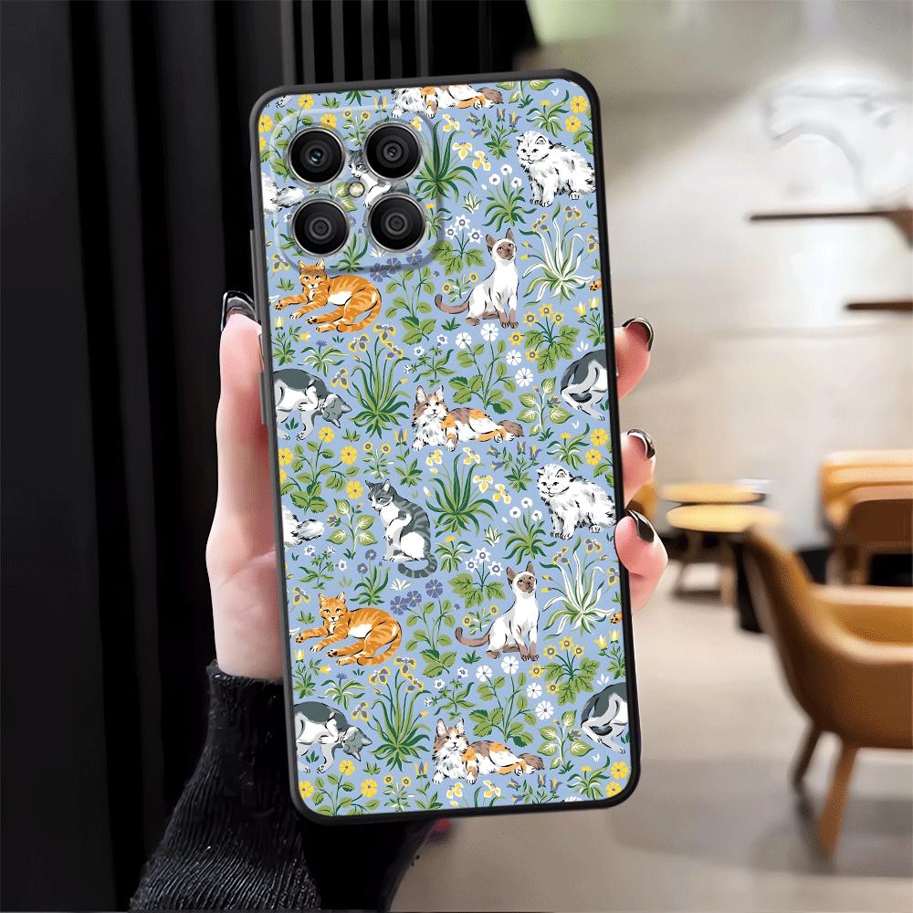 

Case for Honor X5b 200 400 Lite X9a X8 90 X6 70 X7 Magic5Lite 8X Funda Phone Cover Cartoon Flower Animals Honor X7b