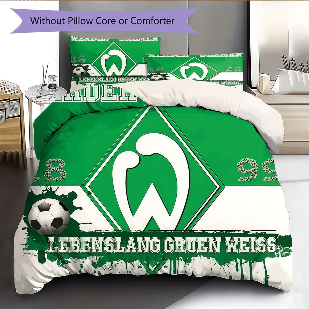 Set Copripiumino Trapuntato con Logo Werder Federa Decorazione per la Casa Regalo di Compleanno (1 * copripiumino + 2 * federa, senza nucleo)