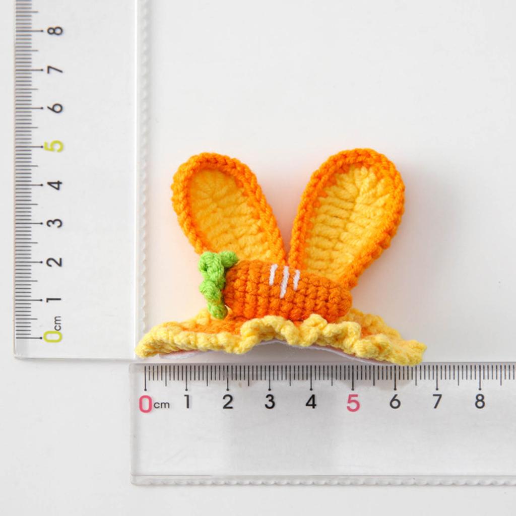 Trendy Women Hairpin Carrot Rabbit Ear Hairclip Colorful Crocheted Hair Clip Jewelry for Daily Wear Girls Accessories
