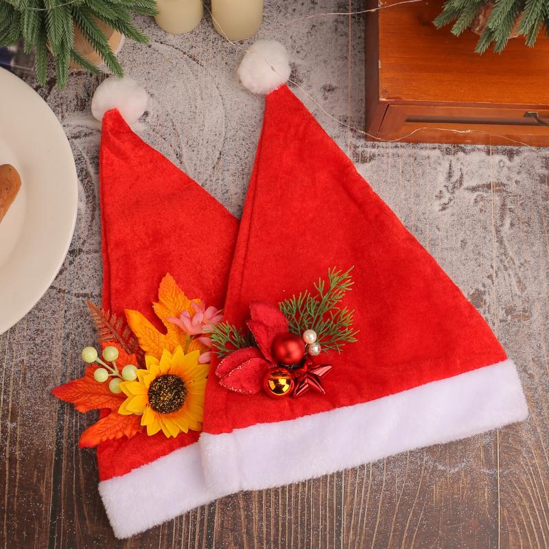 Red Santa Hat Christmas Ornaments Santa Claus Party Hat Warm And Comfortable Adult Christmas Hat Bulk