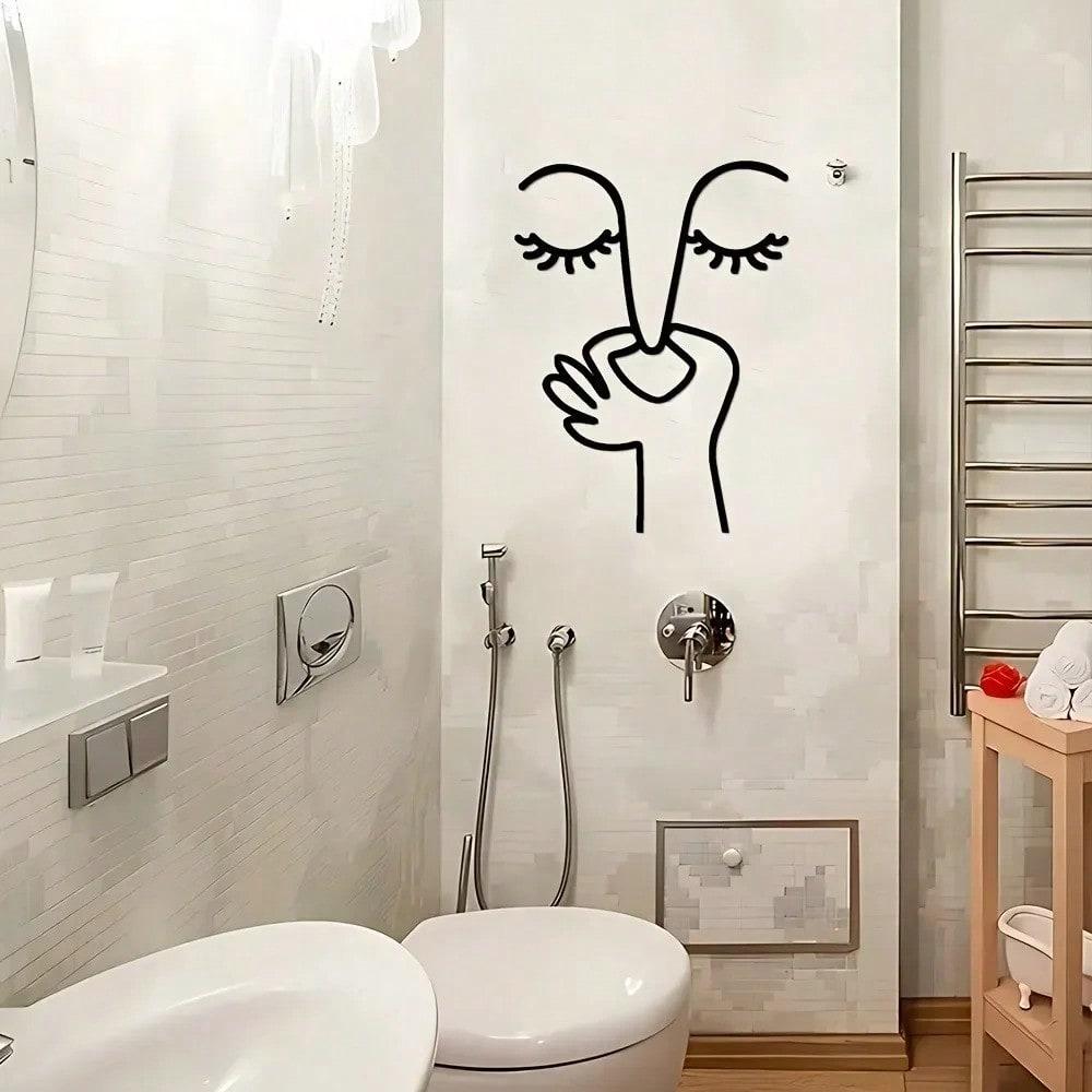 Creative 1Pc Humor Metal Wall Art Decor Unique Handmade Hanging Sign For Bathroom Bedroom Living Room