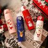 1-5PCS 500ml Christmas Thermos Cup Stainless Steel Vacuum Water Bottle with Lid Elk Santa Thermos Cup Christmas Gift Christmas