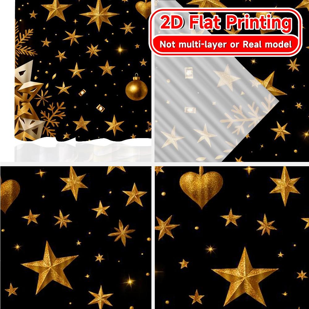 2D Flat Printing  2pcs Golden Celebration(1) Print Modern Curtains Yarn Curtains Home Decor Ldeal for Translucent digital