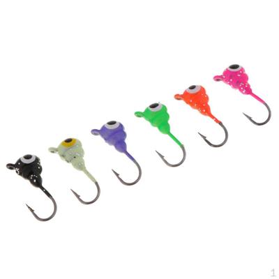 6Pcs Ice Fishing Jigs Slams Bluegill Crappie Perch