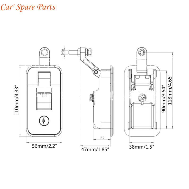Y4UA Compression Lock Suitcase Luggage Lock Universal Canopies Lock Handle with Keys for Travel Trailer Caravans