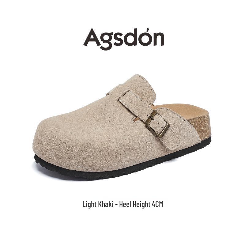 Aogushi Deng Women's Soft Sole Slip-On Mules - Autumn 2026 Closed Toe, Thick Sole, Outdoor Half Slippers