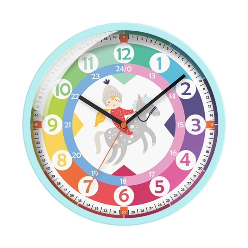 Educational Learnings Clock for Kids Alarm Clock for Kids Clear and Quiet Kids Clock Simple Battery Operated Wall Clock