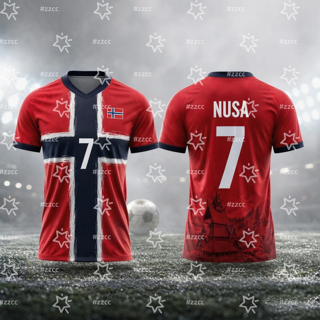 2026 Camiseta de fútbol de la selección nacional noruega Kit de Partido y Entrenamiento Ropa Deportiva de Verano Camiseta para Hombre Ropa Infantil Camiseta Mujer