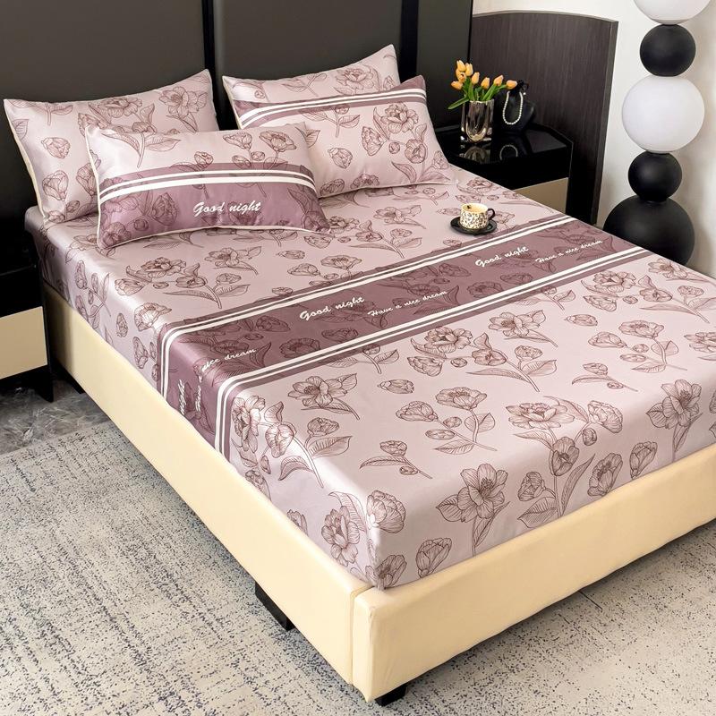 Saltea nouă imprimată din mătase de gheață, covoraș din mătase de gheață, husă protectoare de saltea antiderapantă, covoraș moale pentru aer condiționat de vară, saltea