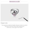 BAMOER 925 Sterling Silve Charm Heat Mom Daughter Love Silhouette Zircon Fit Charms DIY Bracelets Bangles Women Jewelry