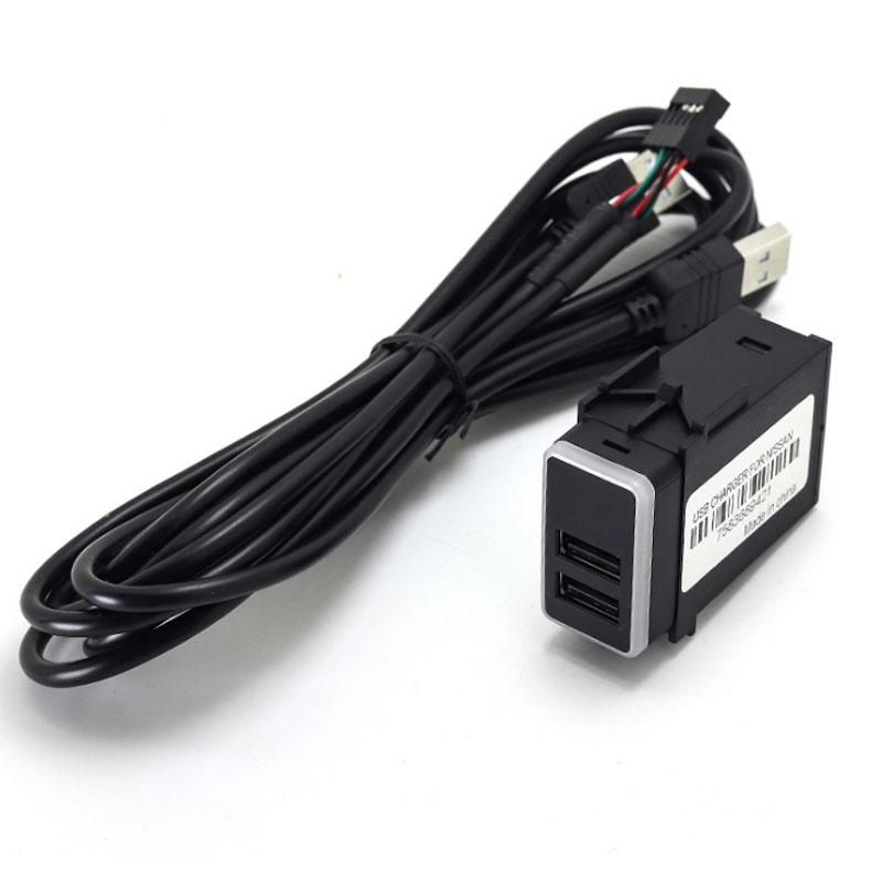 

Двойное зарядное устройство USB, 1 шт., автомобильный интерфейс, двойной разъем, двойной дисплей напряжения QC3.0 для NISSAN USB