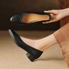 Scarpe basse versatili a un pedale con tacco alto per pendolarismo, leggere, a bocca singola, da donna, autunnali, con tacco spesso, scarpe professionali da lavoro