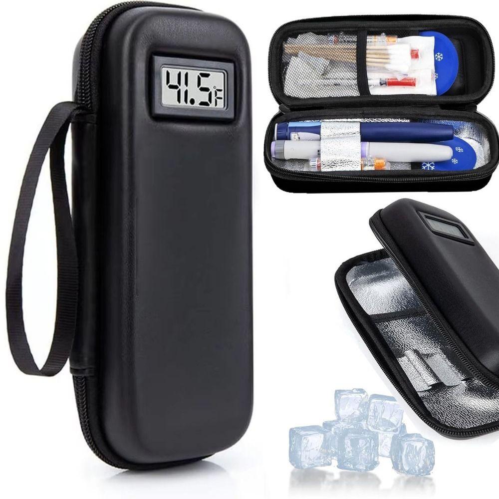 with Thermometer Display Insulin Cooler Travel Case Refrigerated Medicine Organizer  Outdoor