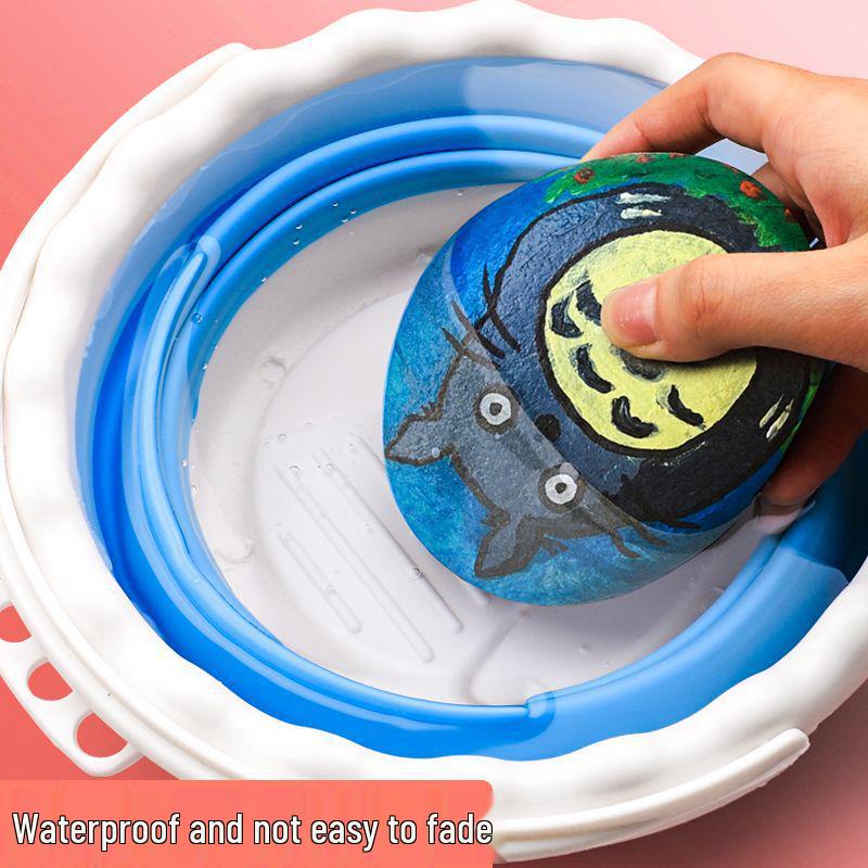 24-Color Durable Waterproof Acrylic Paint Set for Wall Art & Kids' Crafts