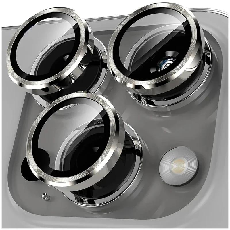 2-3Pcs Camera Lens Protector For IPhone 12 13 14 15 Pro Max 13 Mini Metal Ring Protector Glass Camera Lens For IPhone 14 Pro Max