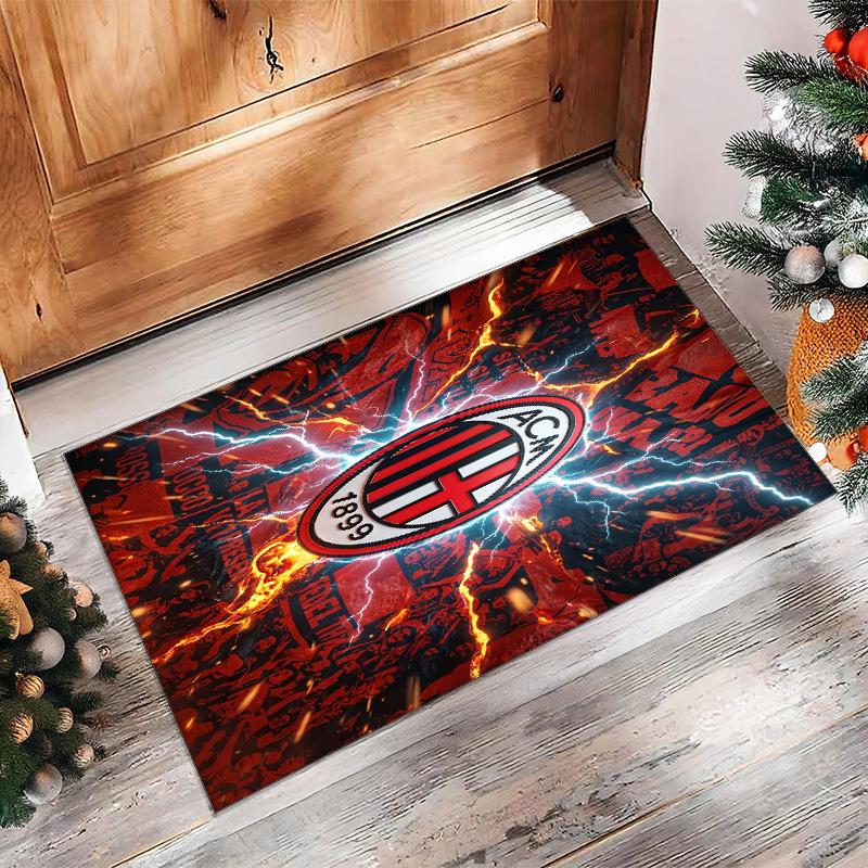 AC Milan Printed Flannel Area Rug Non Slip Soft Polyester Floor Carpet Indoor Decor Mat for Bedroom Living Room Sofa Game Room Home Decoration