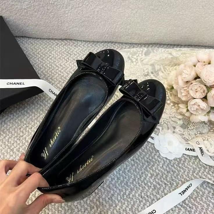 Bow retro wedge heel light mouth single shoes women's 2025 new spring and autumn black height increase versatile non-slip Mary Jane shoes