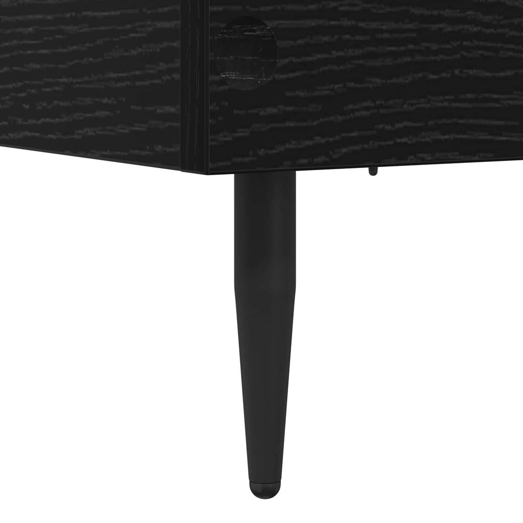 Bed Frame in Black Oak 80 x 200 cm Engineered Wood