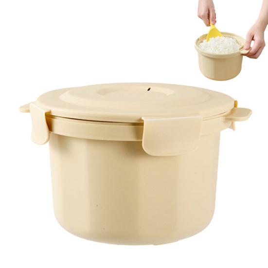 Mikrovlnný hrnec na rýži bez BPA, bezpečný, napařovací obědový box, kapacita 2-2,5 šálku, nádoba pro zdravé vaření
