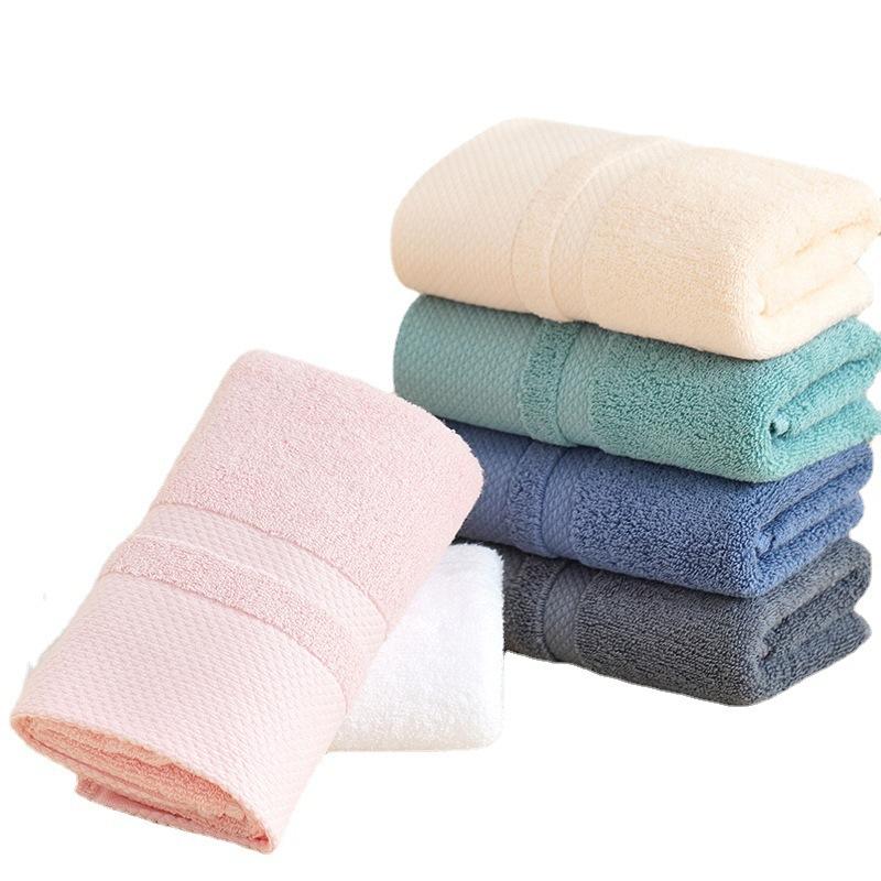 Cotton Towel Thickened Combed Velvet Cotton Adult Face Washing Household Gift Plain Color Block Absorbent Facial Towel