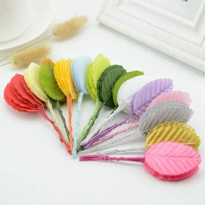 30st Mini Nylon Silke Bladformade Blommor Konstgjord Blomma För Bröllopsdekoration DIY Krans Gåva Scrapbooking Hantverk Falsk Blomma