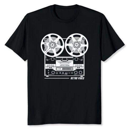 NEW LIMITED Cassette Tape Reel To Reel Analog Sound System Retro Vibes T-Shirt XS