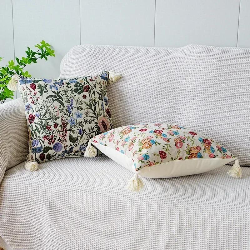 Flower Cushion Cover Bohemian Pillowcase Throw Pillow Customize Adult Children Personalized Name Birthday Gift
