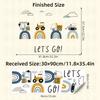 Cartoon INS Cute Engineering Vehicle Road Rainbow Wall Sticker for Kids Room Kindergarten Decor