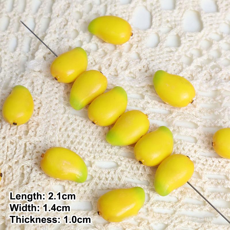 5Pcs Multicolor 3D Fruit Shaped Loose Beads for DIY Handmade Bracelet Keychain Jewelry Making Craft for Home School Use