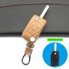 2018 Hot Sale Key fob 100% genuine leather case cover skin shell cover For Peugeot 1007 807 4 Buttons Fold Key Protective shell