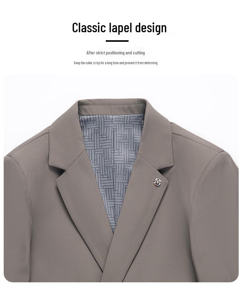 Men's Spring 2026 Korean Style Solid Color Single-Breasted Casual Suit Jacket