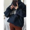Fleece Hooded Sweater Women's New Loose Letter Printing Korean Version Fashion Student Coat Tide