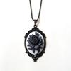 Retro Victoria Zwart Ovaal Stereo Reliëf Rode Zwarte Rozenbloem Hanger Kralenketting Ketting voor Vrouwen Sieraden Accessoires Cadeaus