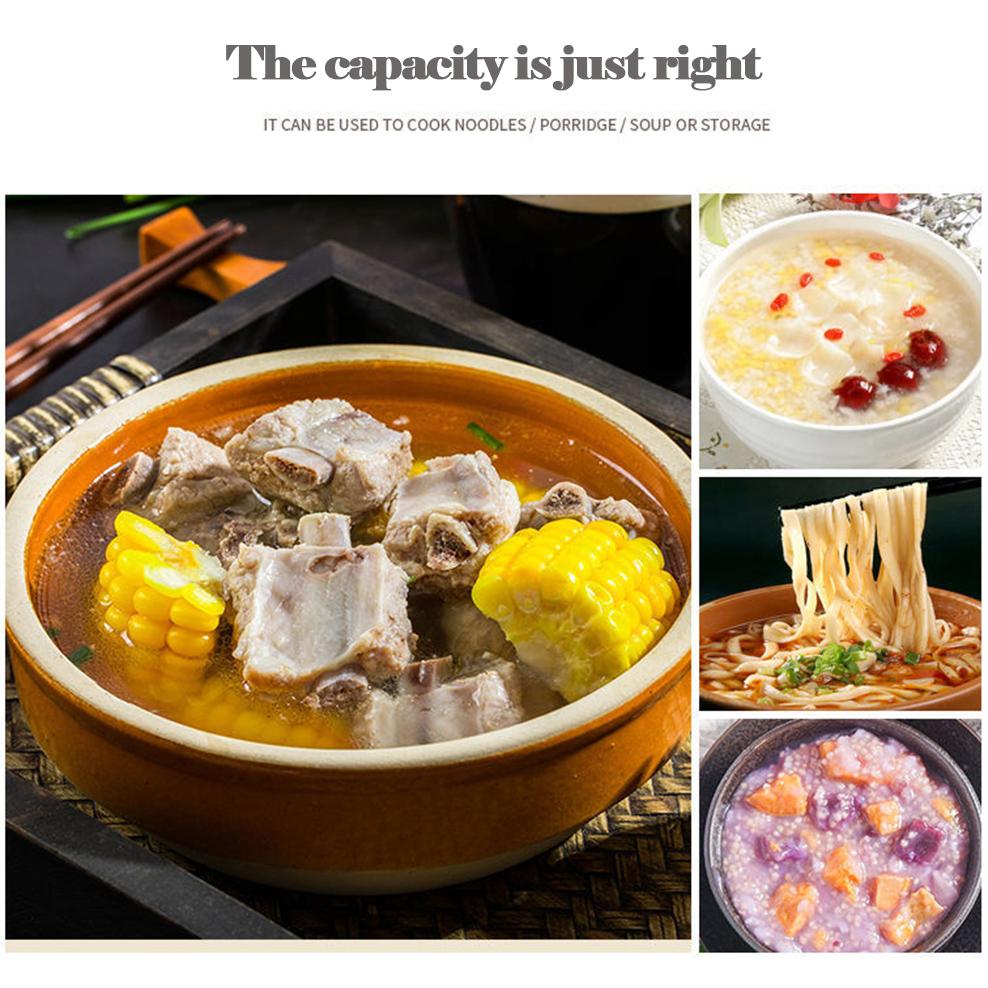 Porcelain Enameled Deep Soup Pot, High Style Saucepan for Induction Cooker Stewpan, Multifunction Cooking Pot for Kitchen, 3.2L