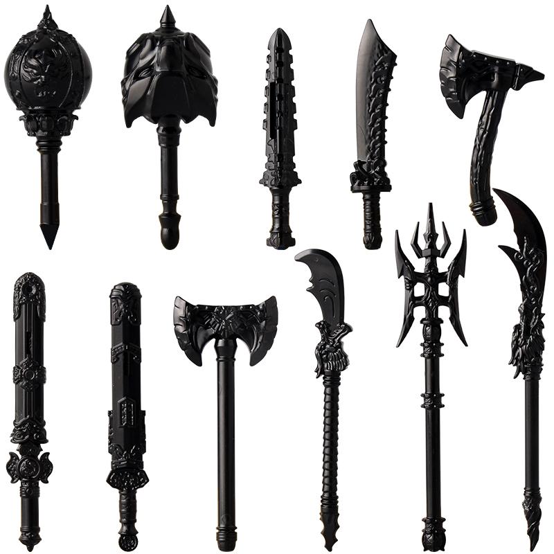 MOC Mittelalterliche Bausteine Charakter Ritter Krieger Zubehörset Helm Schulterrüstung Schild Bogen Pfeil Stein Geschenk Spielzeug X022