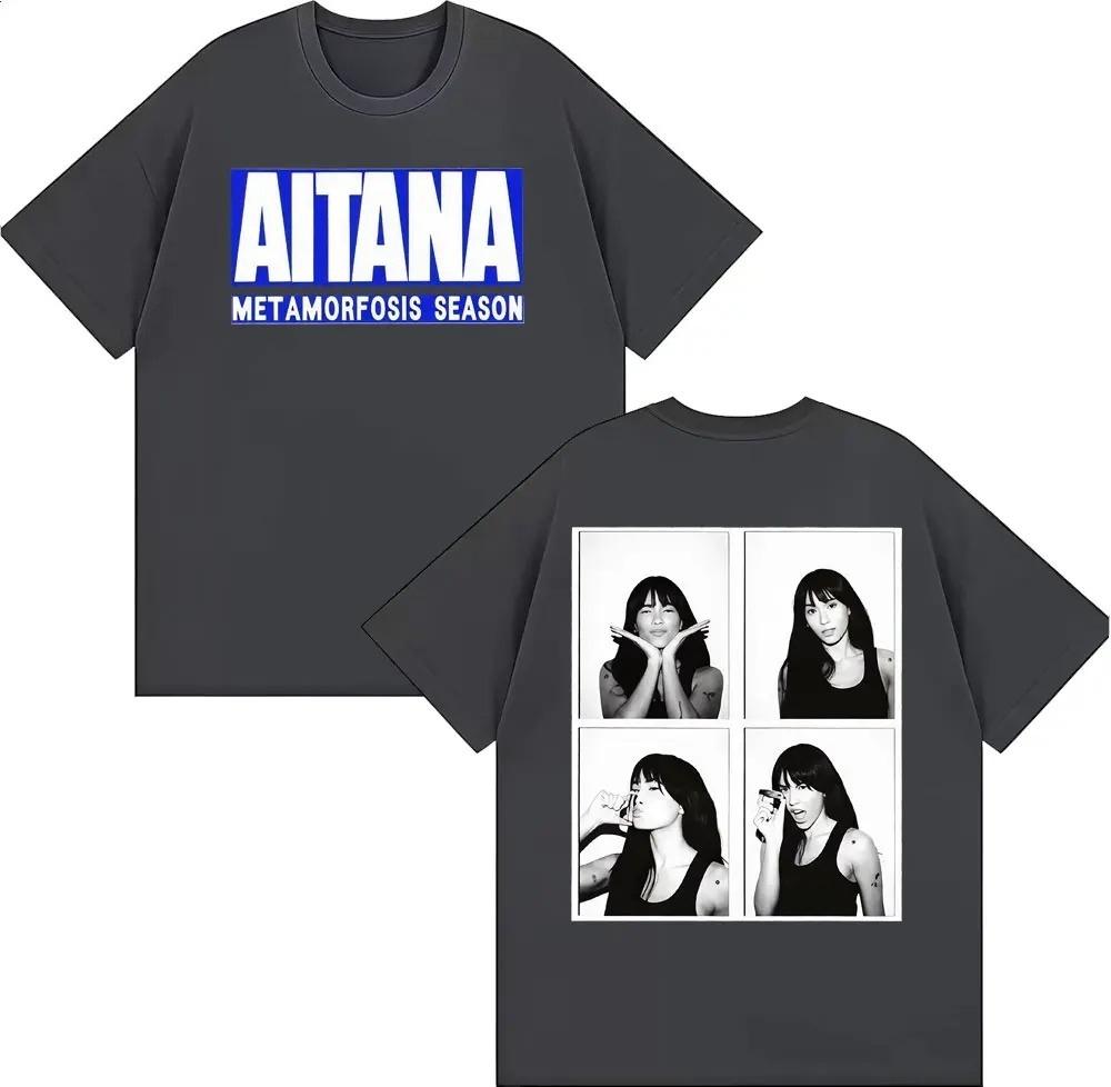 Singer Aitana Met Amorfosis Season Graphic Cover Tshirt Unisex Women Clothing Fashion Aesthetic T Shirts Loose Cotton T Shirt