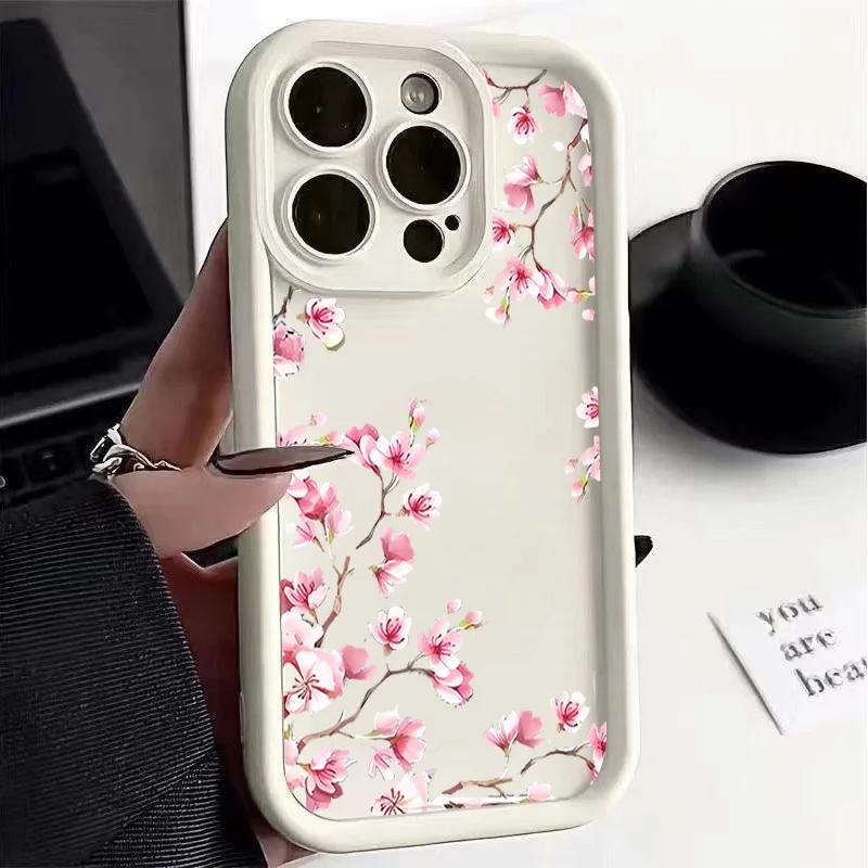 Pink Magnolia Flower Blossom Case Cover For Motorola Moto Edge 70 5G 60 50 Fusion 60S G56 G86 E14 G85 G34 G54 G84 G75 Silicone S