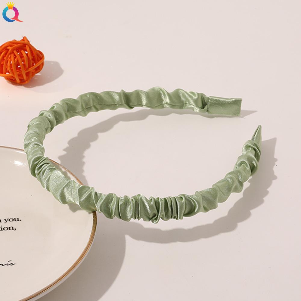 

Elegant Satin Pleated Hairband Women Sweet Simple Headband Fabric All-match Hair Band Girls Hoop Headwear Hair Accessories