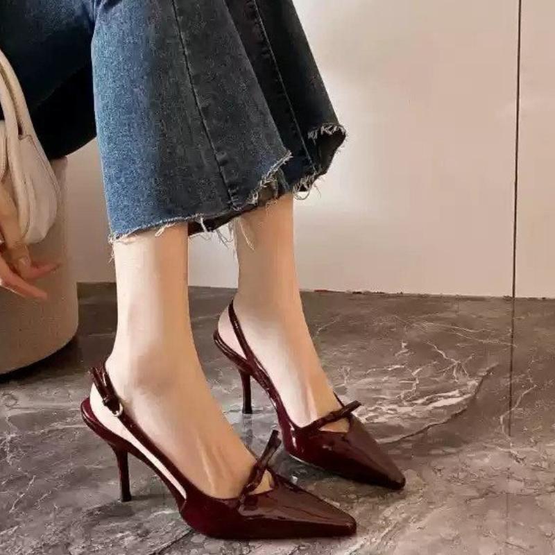 Fashion 2025 Summer High Heel Women Sandals Fashion Butterfly-knot Dress Singbacks Pumps Elegant Party Wedding Female Shoes